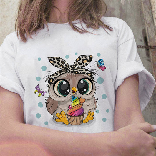 Playera Corta para Mujer con Estampado Artesanal de Búho - Image 18