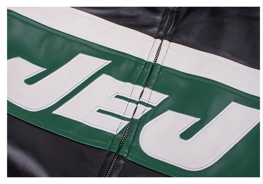 Chaqueta de Cuero Negra Estilo Retro Americano con Costuras de Letras - Image 17