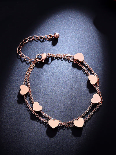 Pulsera de Acero Titanio Corazones Dobles para Mujer y Adolescente - Image 7