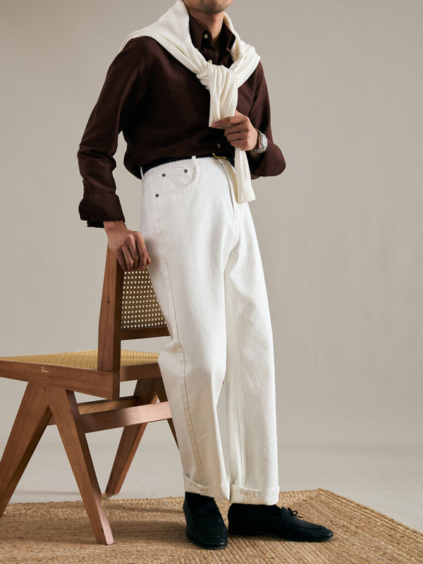 Pantalones Rectos Sueltos Vintage Lavado para Hombre