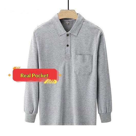 Camisa Manga Larga Clásica para Hombre con Cuello Italiano y Bolsillos Funcionales - Image 7
