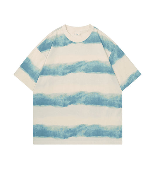 Playera de Algodón para Hombre con Diseño Tie-Dye y Rayas - Image 6