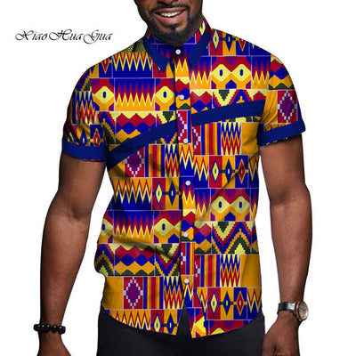 Camiseta Estampada de Manga Corta Africana para Hombre - Image 8