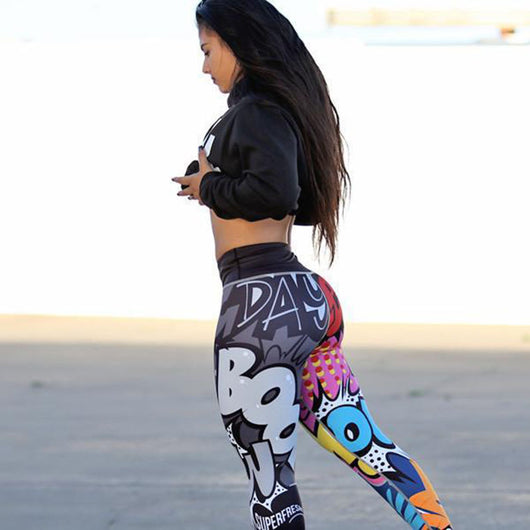 Leggings de Cintura Alta con Estampado Digital Europeo y Americano - Image 3
