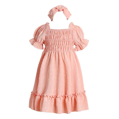 Vestido Infantil Estilo Princesa Colores Lisos con Estampado - Image 3