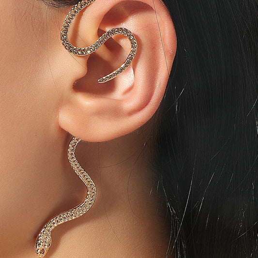 Arete Ear Cuff de Serpiente Vintage con Zirconia - Sin Perforación