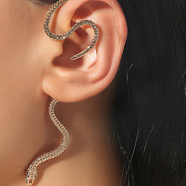 Arete Ear Cuff de Serpiente Vintage con Zirconia - Sin Perforación