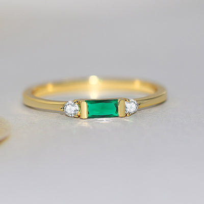 Anillo de Compromiso Geométrico con Circonia Cúbica Chapado en Oro 14K - Image 8