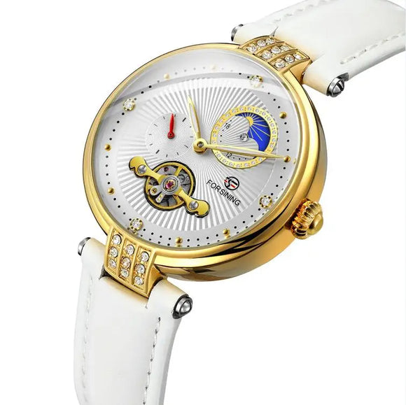Reloj Mecánico para Mujer con Diseño Calado Elegante