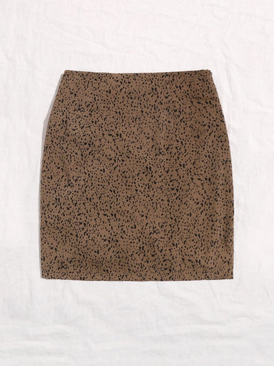 Minifalda Leopardo Cintura Alta Ajustada con Cordón Ajustable - Image 4