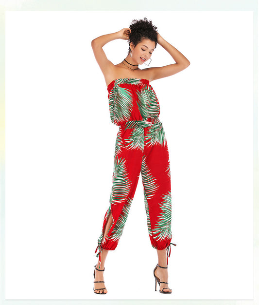 Jumpsuit Casual de Chifón Estampado para Mujer - Diseño Elegante y Cómodo