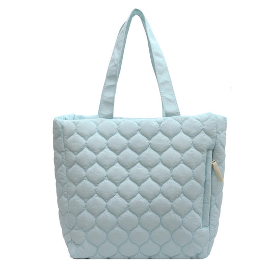 Bolso Tote Acolchado de Algodón con Diseño Rombo - Image 4