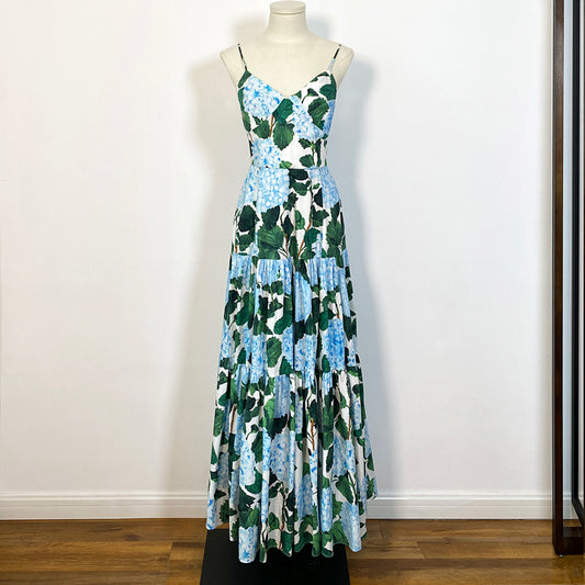 Vestido Hada Hortensia Verde con Tirantes Ajustables