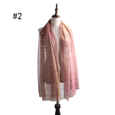 Pañuelo de Seda Dorado con Lentejuelas - Accesorio Versátil para Mujer - Image 6