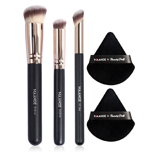 Set de Brochas Triangulares y Puff de Polvo Profesional - Image 9