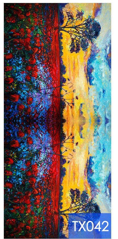 Pañoleta de Cachemira con Estampado Digital Inspirado en Pintura al Óleo - Image 31