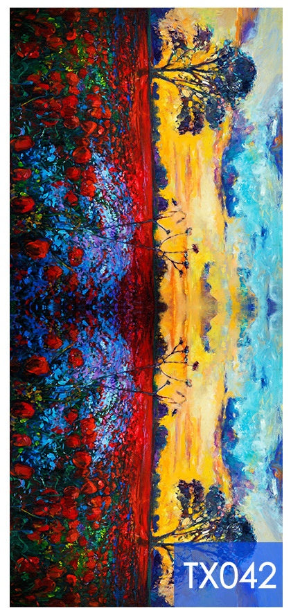 Pañoleta de Cachemira con Estampado Digital Inspirado en Pintura al Óleo - Image 31