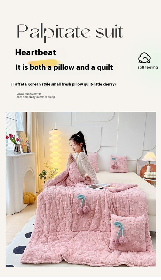 Almohada y Manta 2 en 1 de Felpa Gruesa para Niñas - Image 25