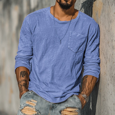 Suéter Clásico de Cuello Redondo para Hombre en Colores Sólidos - Image 11