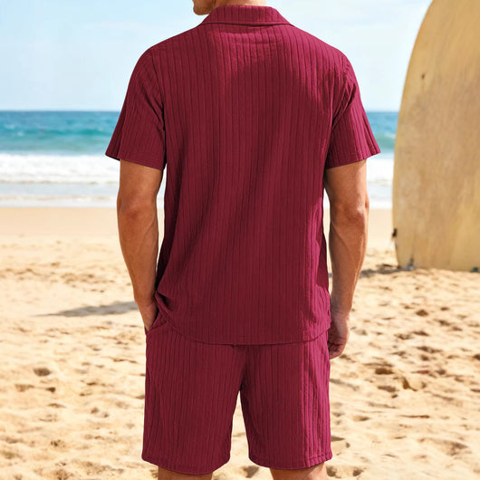 Conjunto Casual de Camisa con Botones y Shorts para Hombre - Image 4