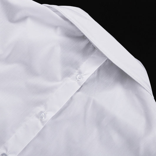 Vestido Sastre Blanco con Solapas y Mangas Largas de Cintura Alta - Image 27