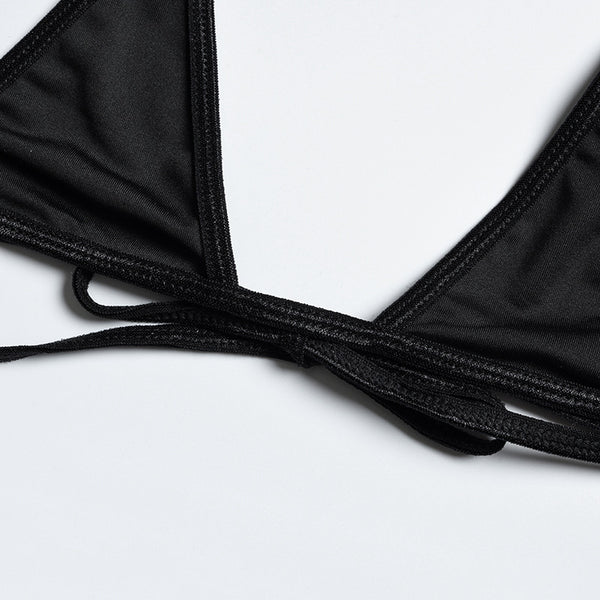 Bikini Enterizo de Color Liso para Playa y Vacaciones