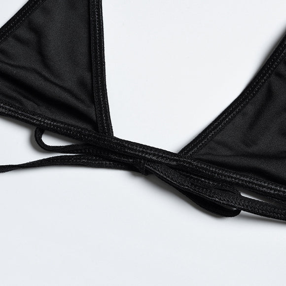 Bikini Enterizo de Color Liso para Playa y Vacaciones