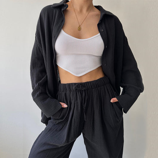 Conjunto de Traje Casual para Mujer: Camisa y Pantalón Elegante - Image 3