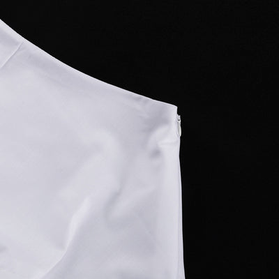 Vestido Sastre Blanco con Solapas y Mangas Largas de Cintura Alta - Image 26