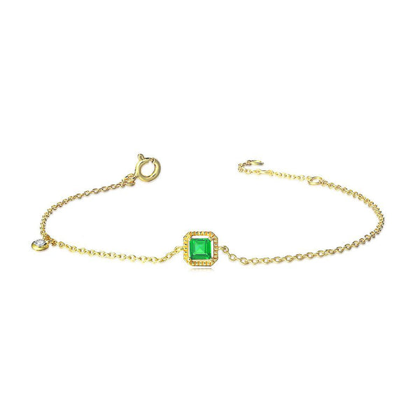 Pulsera de Plata 925 con Esmeralda Sintética - Image 6