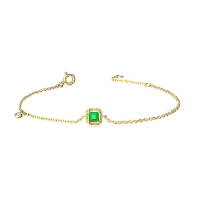 Pulsera de Plata 925 con Esmeralda Sintética - Image 6