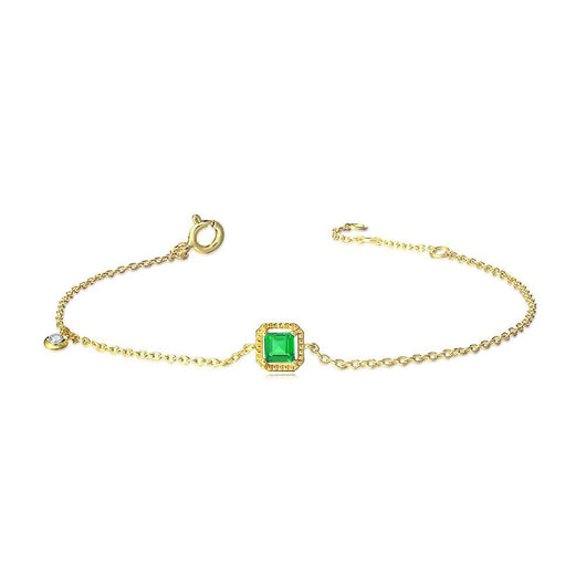 Pulsera de Plata 925 con Esmeralda Sintética - Image 6