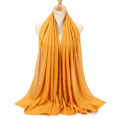 Pañuelo Chifón Plisado Transpirable para Mujer - Diseño Monocromo Elegante - Image 12