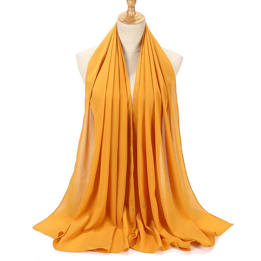 Pañuelo Chifón Plisado Transpirable para Mujer - Diseño Monocromo Elegante - Image 12