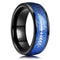 Fashion Creative Negro Narrow Wood Grain Stainless Steel Ring Azul silk arrow number 6