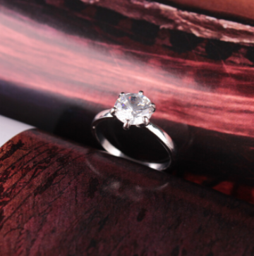 Anillo de Compromiso Plata 925 con Zirconia de Seis Puntas - Joya de Boda para Parejas - Image 9