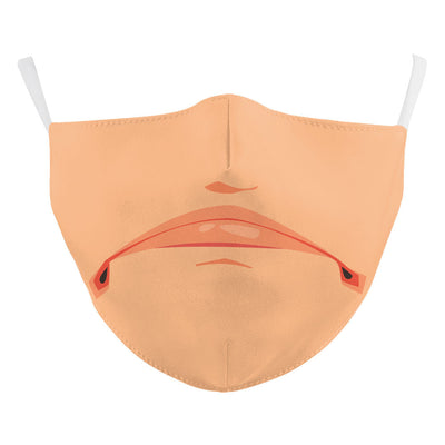Halloween funny face mask with a digital print of a stitched-up face and yellow teeth, featuring ear hooks. - Image 15