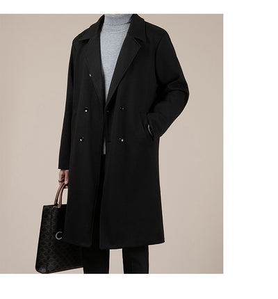 Abrigo de Lana Coreano Largo para Otoño e Invierno - Image 16