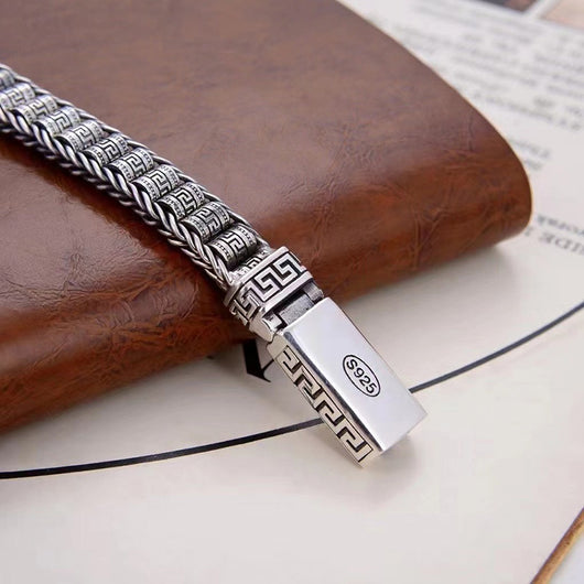 Pulsera de Plata Esterlina para Hombre con Diseño de Llave Desgastada - Image 5