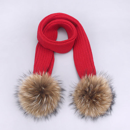 Set Gorro y Bufanda Doble Lana con Pompones para Niños - Image 9