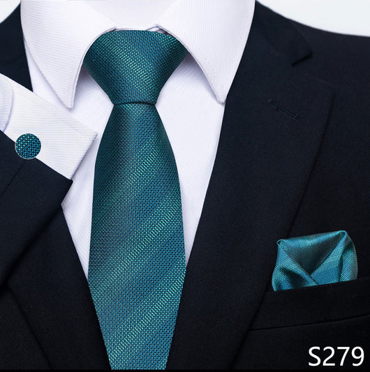 Conjunto Completo de Accesorios Ejecutivos: Corbata, Pañuelo y Gemelos Formales - Image 74