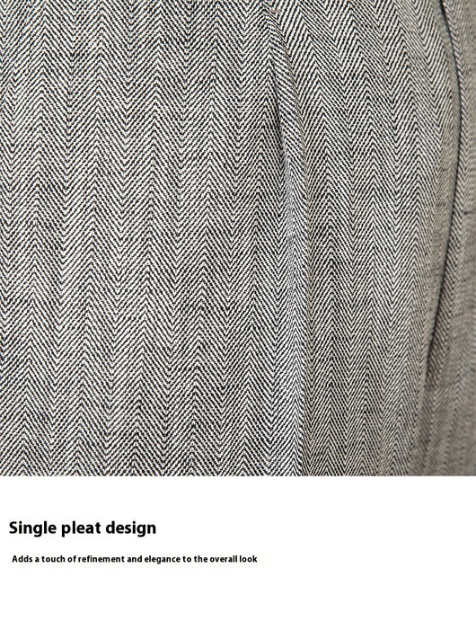 Pantalones Rectos de Cintura Alta en Algodón y Lino Transpirable - Image 10