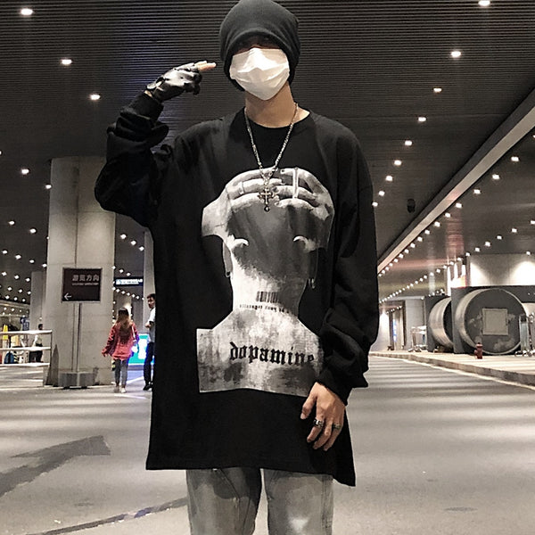 Camiseta Manga Larga Estampado High Street para Hombre y Mujer