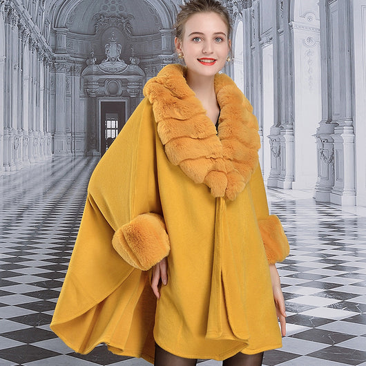 Capa Chal de Pelaje de Conejo Rex para Mujer - Image 18