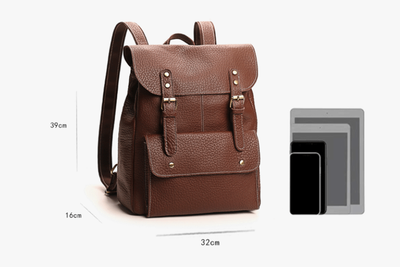 Mochila de Cuero Genuino Gran Capacidad para Mujer - Image 15