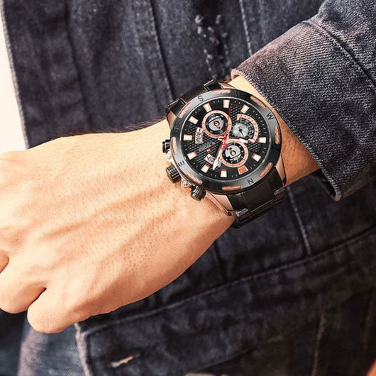 Reloj de Cuarzo Impermeable con Esfera Grande y Luz Nocturna