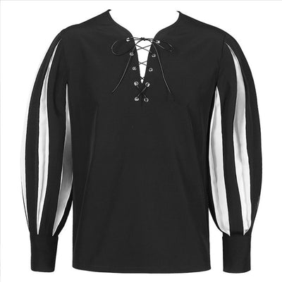 Blusa Retro con Cuello de Encaje y Cierre de Cordones para Mujer - Image 26
