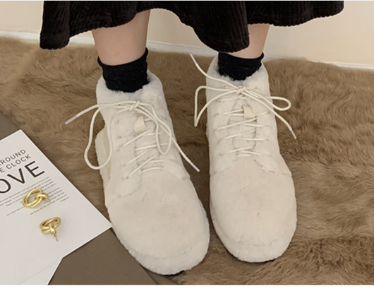Zapatos de Algodón Cálidos con Forro de Lana y Pelaje Grueso - Image 6