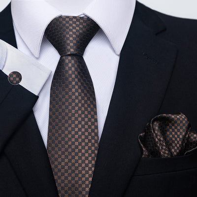 Conjunto Completo de Accesorios Ejecutivos: Corbata, Pañuelo y Gemelos Formales - Image 3