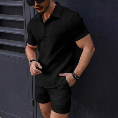 Conjunto de Playa Transpirable para Hombre - Camisa y Shorts Vintage - Image 5